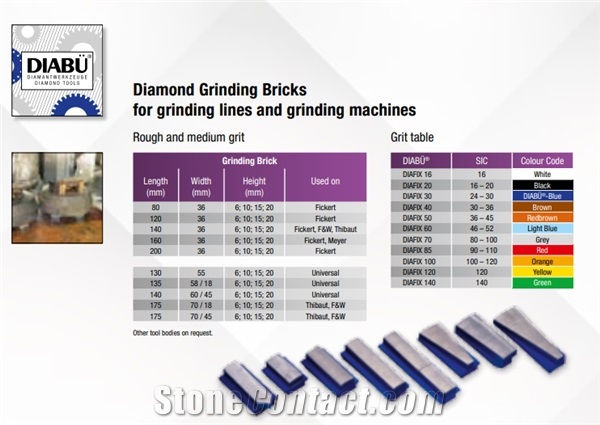 Diamond Grinding Bricks for Grinding Lines and Grinding Machines