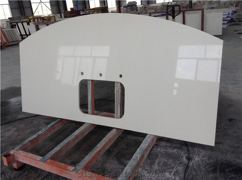 Prefab White Quartz Kitchen Countertops