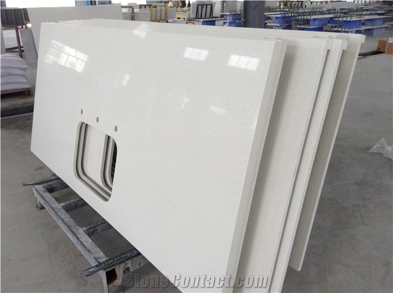 Prefab White Quartz Kitchen Countertops