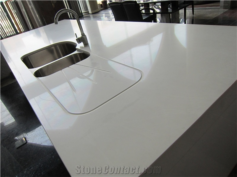 Prefab White Quartz Kitchen Countertops