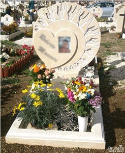 Trani Chiaro Marble Headstone,Gravestone