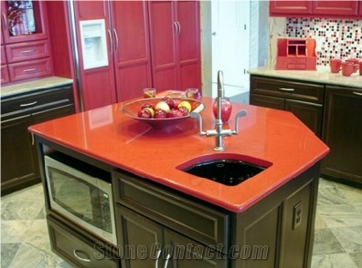 Quartz Stone Kitchen Countertop, Island Top