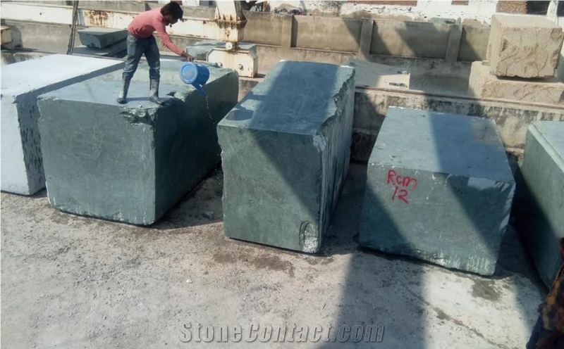 Green Rough Marble Blocks, Green Serpentine Marble Block