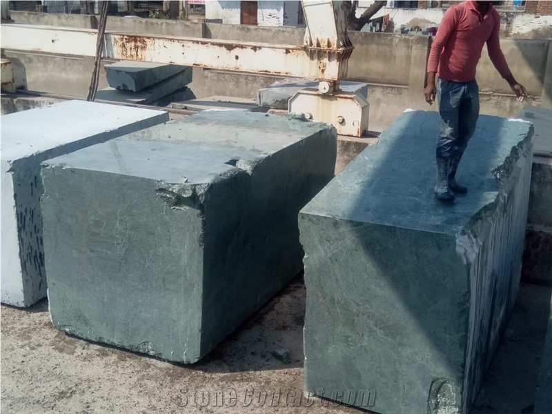 Green Rough Marble Blocks, Green Serpentine Marble Block