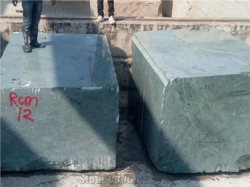 Green Rough Marble Blocks, Green Serpentine Marble Block
