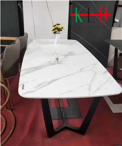 Calacatta White Sintered Stone Table Tops Desk