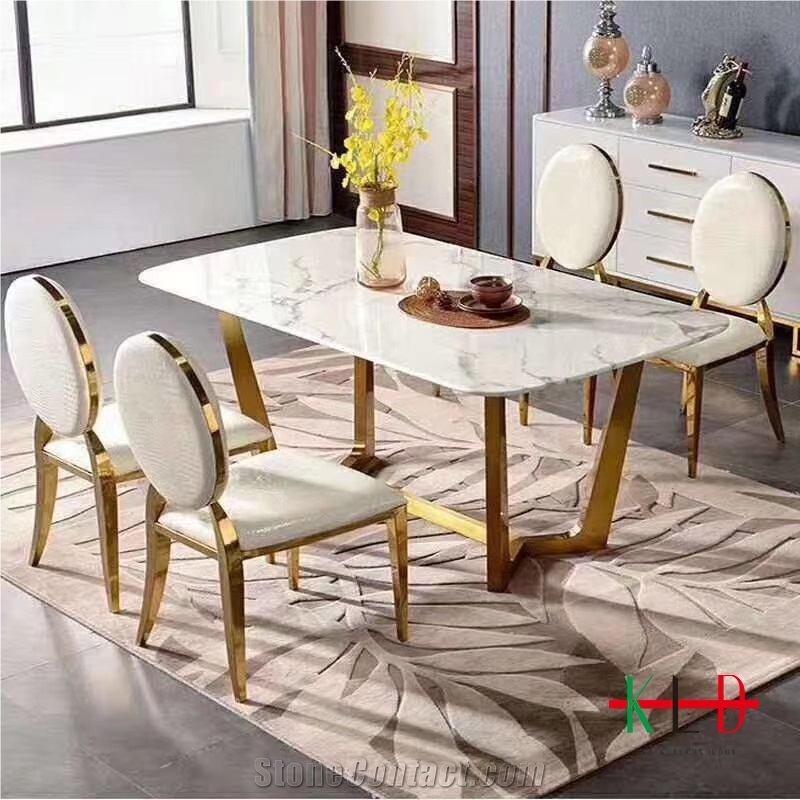 Calacatta White Sintered Stone Table Tops Desk