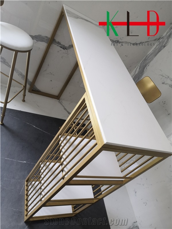 Calacatta White Sintered Stone Table Tops Desk