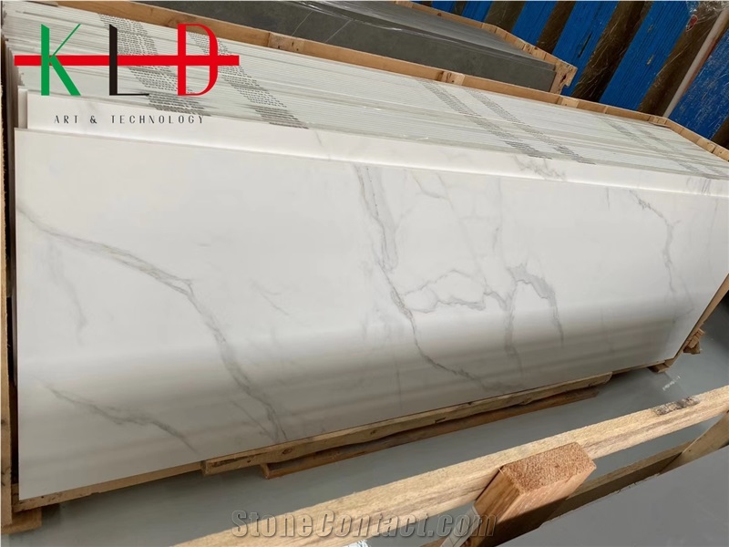 Calacatta White Sintered Stone Table Tops Desk