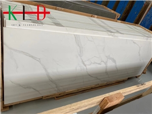 Calacatta White Sintered Stone Table Tops Desk