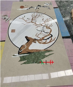 Honeycomb Panel Water Jet Medallions Wall Tiles