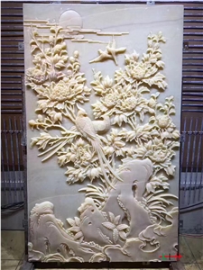 Marble Onyx 3d Cnc Wall Panel,Sculpture Stone Tile