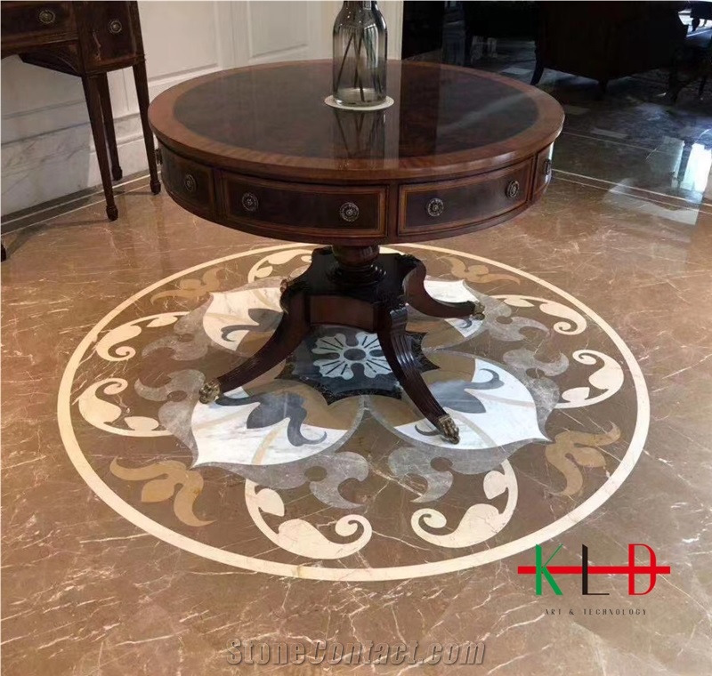 Marble Waterjet Medallion Floor Tile