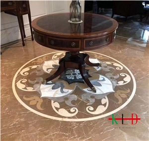 Marble Waterjet Medallion Floor Tile