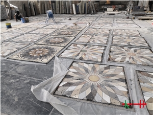 Marble Waterjet Medallion Floor Tile