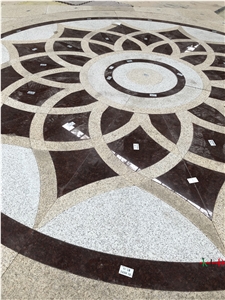 Outdoor Waterjet Granite Medallions Floor Tiles