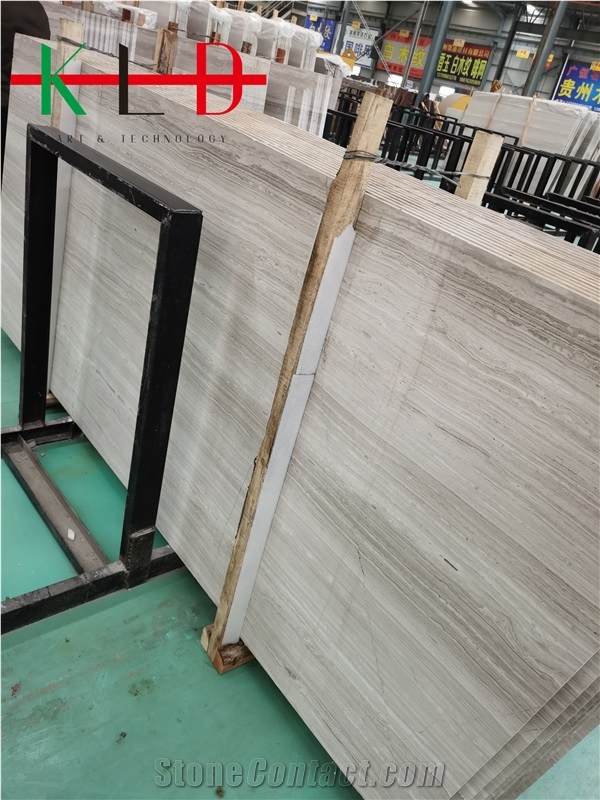 Silver Serpeggiante White Wood Grain Marble Slabs