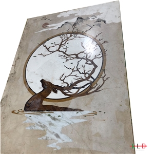 Water Jet Cut Square Art Medallions Deer Pattern Water Jet Cut Square Art Medallions Deer Pattern