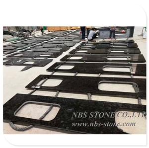 Angola Black Granite Kitchen Top Prefab