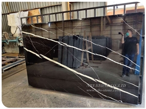 Black Marble White Vein Nero Maquina Slab Tile