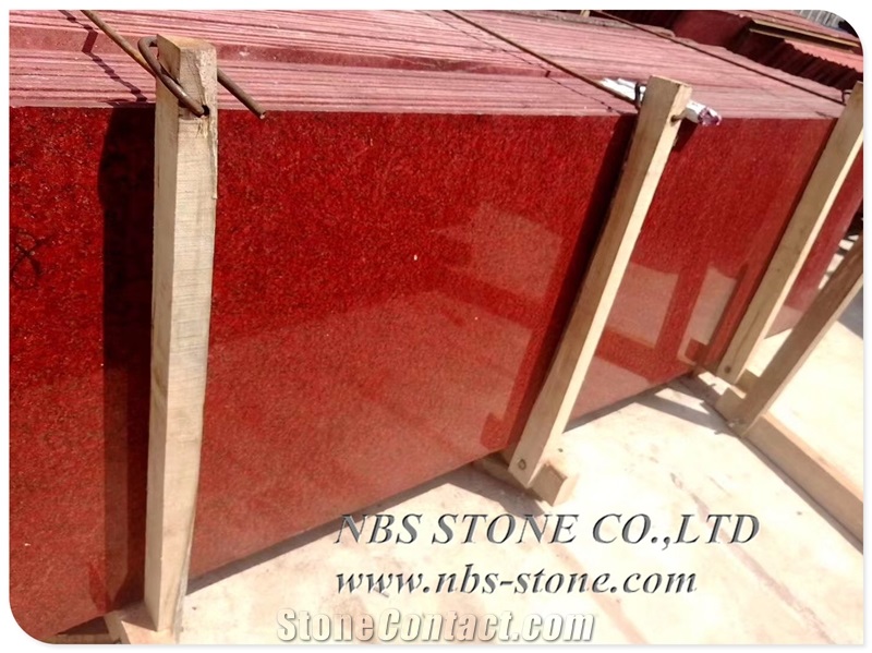 Chinese Cheap Granite Dyed Red Granite Slabs Tiles