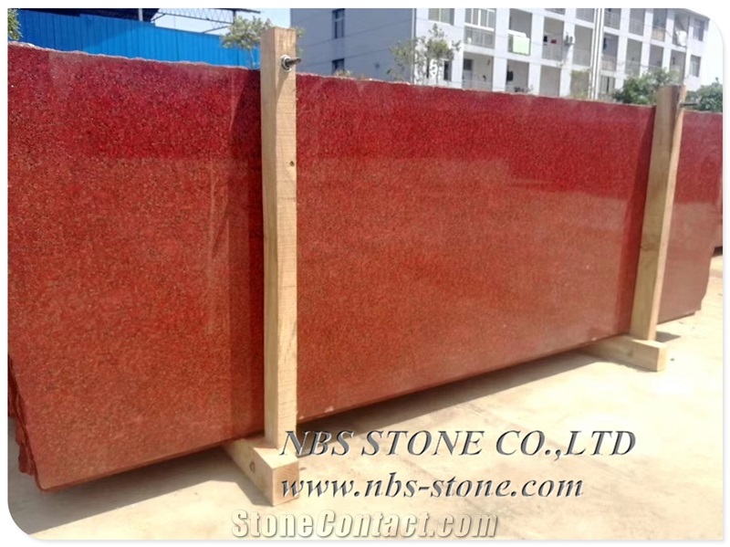 Chinese Cheap Granite Dyed Red Granite Slabs Tiles
