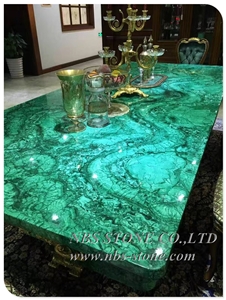 Green Malachite Agate Slabs Semipreciious Stone