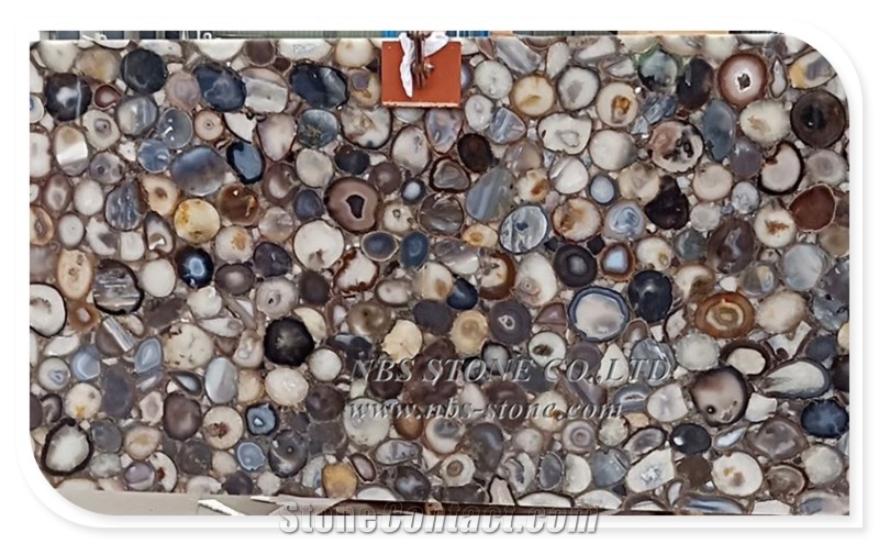 Grey Semiprecious Stone for Countertop Large Agate
