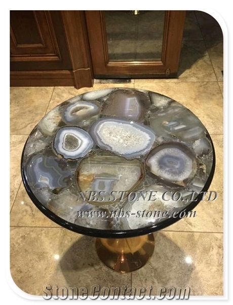 Grey Semiprecious Stone for Countertop Large Agate