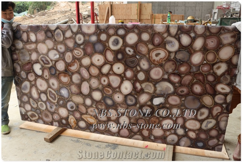 Grey Semiprecious Stone for Countertop Large Agate