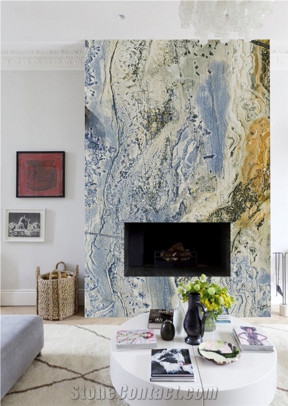 High-End Stone Azul Avatar Blue Granite Slabs