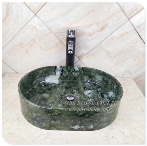 Kitchen Green Marble Sink Wash Basins Square Sink