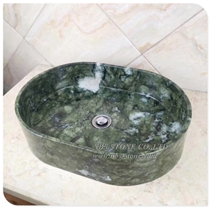 Kitchen Green Marble Sink Wash Basins Square Sink