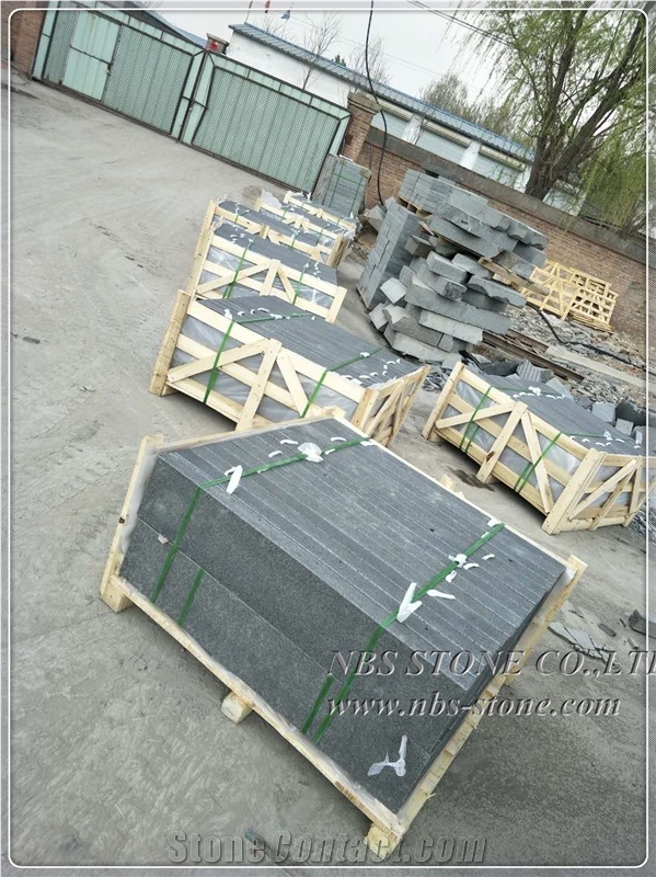 Manufacture G684 Black Basalt Stone Flooring Tiles