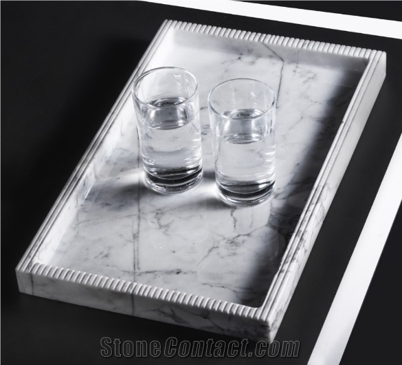Marble Tray Dessert Plate Dining Kitchen Accessory