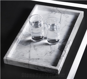 Marble Tray Dessert Plate Dining Kitchen Accessory