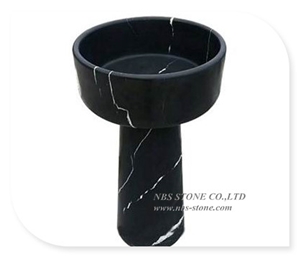 Nero Maquina Black Marble Bathroom Sinks Round