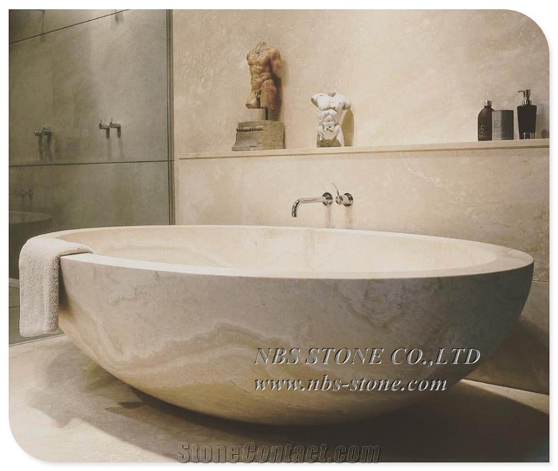 Newly Design But Factory Price Travertine Bath Tub