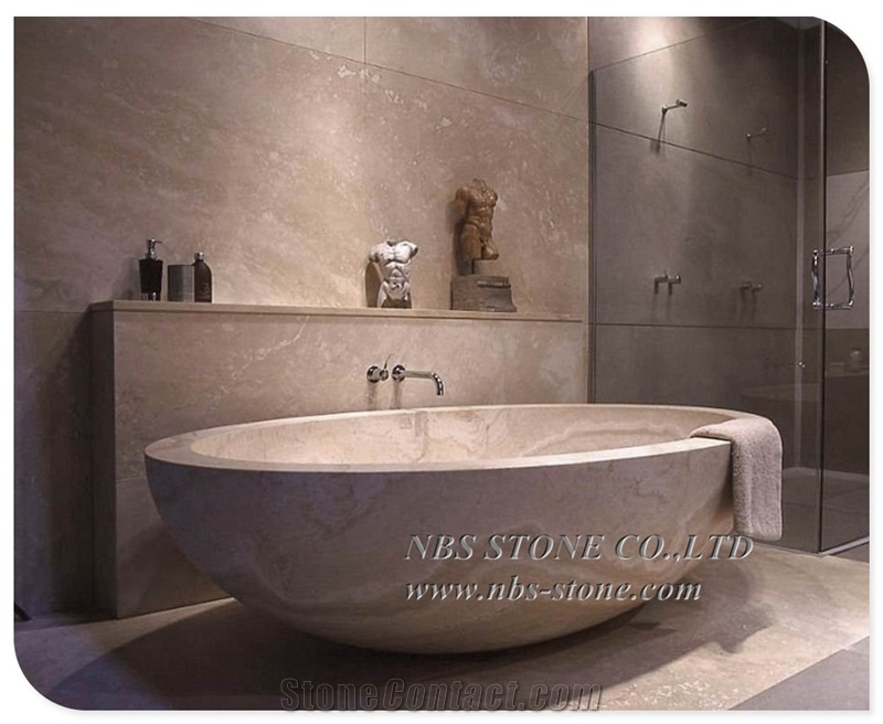 Newly Design But Factory Price Travertine Bath Tub
