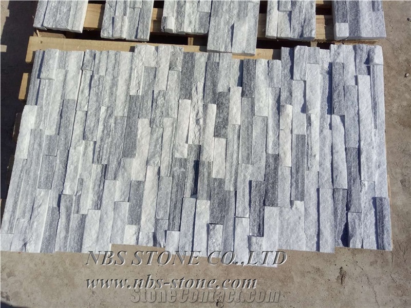 Split White Natural Stacked Ledge Culture Stone