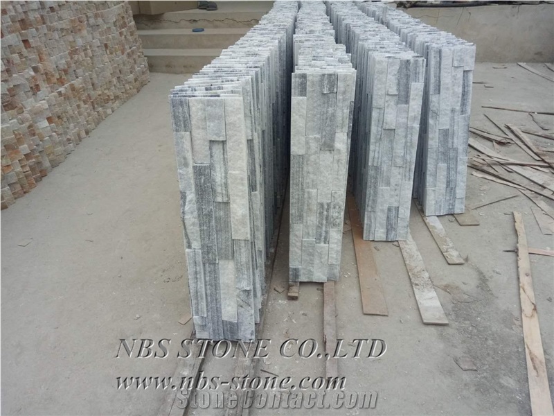 Split White Natural Stacked Ledge Culture Stone
