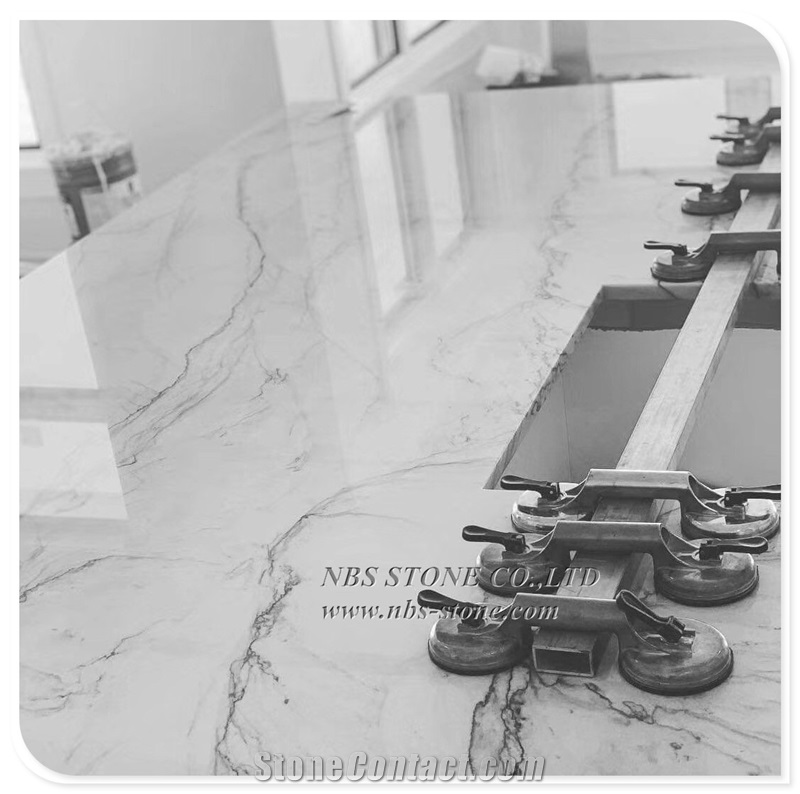 Statuario White Marble for Counter Top New Slab
