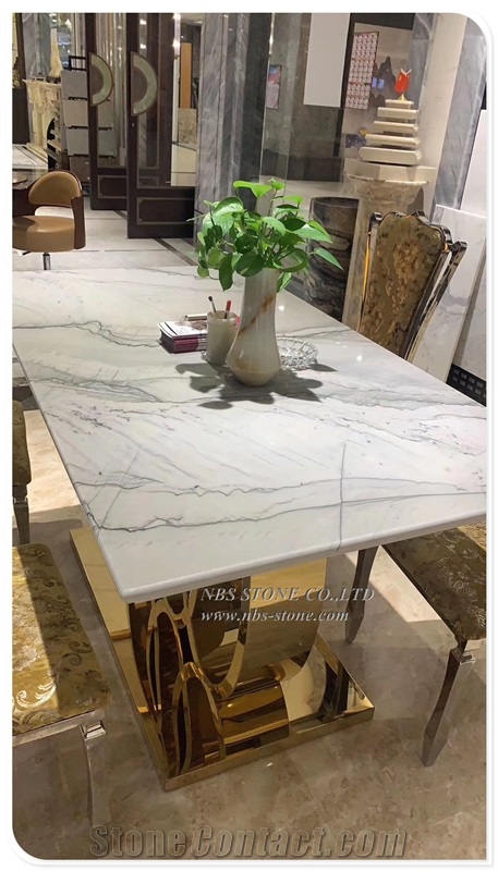 Statuario White Marble for Counter Top New Slab