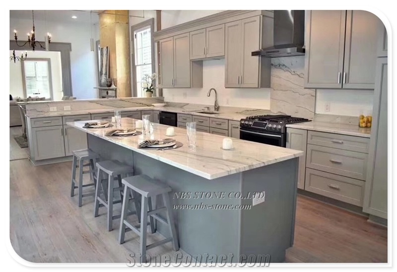 Statuario White Marble for Counter Top New Slab