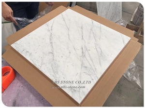 White Carrara Marble Slab Polish White Marble Tile