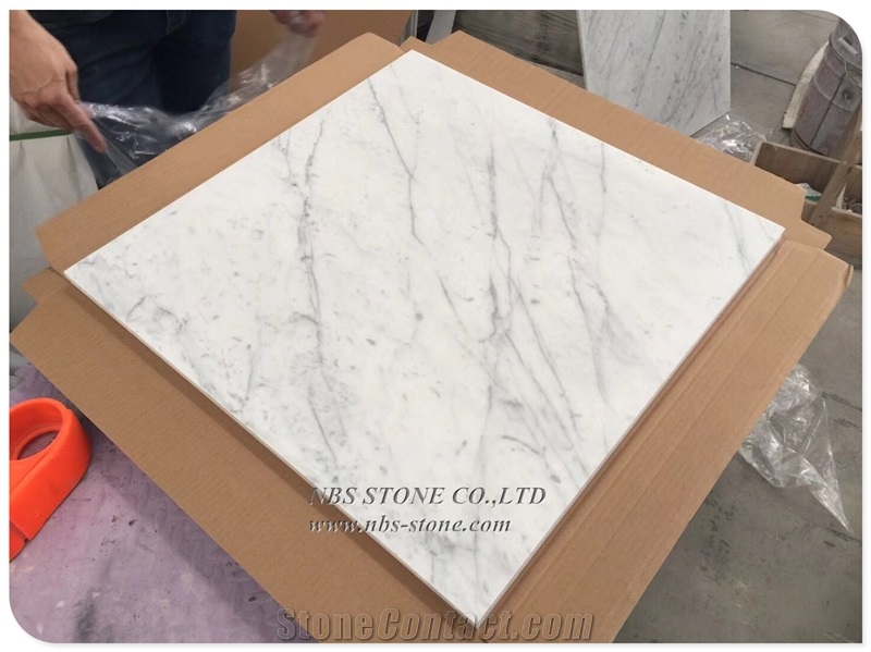 White Carrara Marble Slab Walling Flooring Tiles