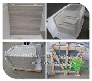 White Wooden Marble Tile Honed Slab Flooring Wall