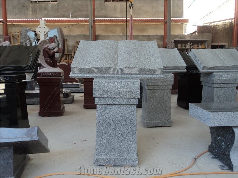 Book Shape Cemetery Grave Granite Slant Marker