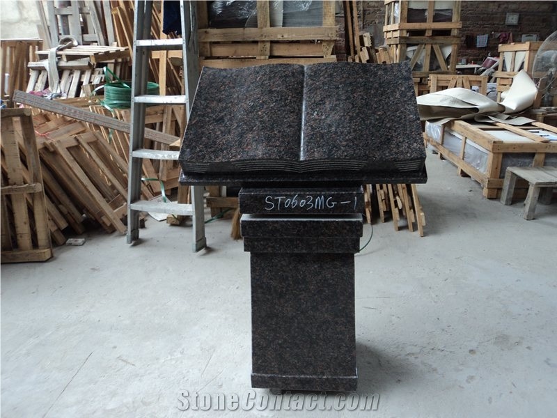 Book Shape Cemetery Grave Granite Slant Marker