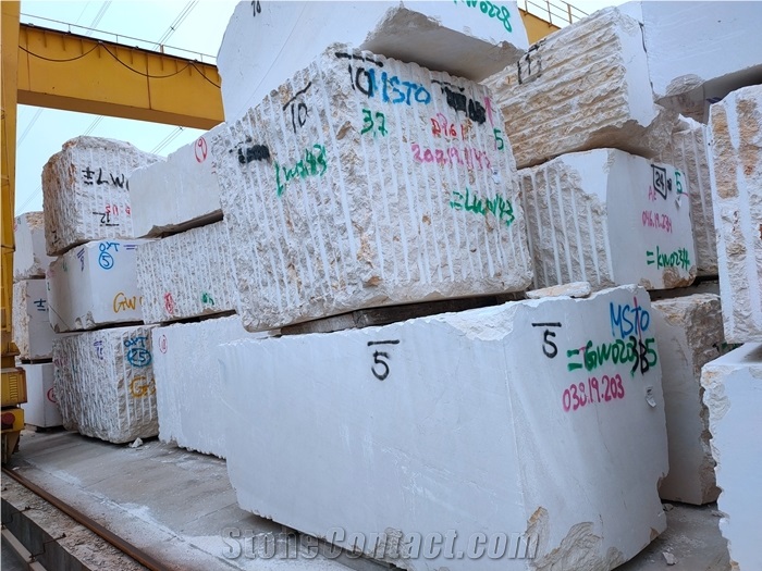 Crema Marfil Marble Raw Rough Blocks